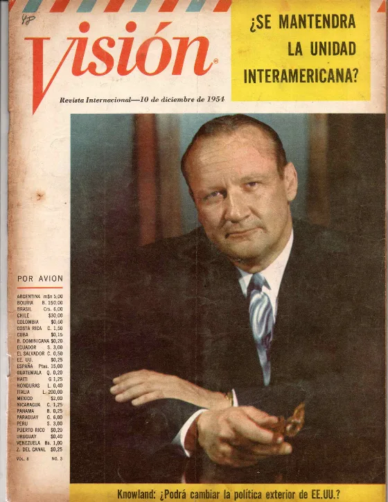 Portada de 12. VISIÓN Diciembre 10, 1954